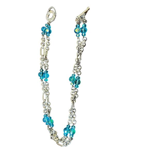 Kirks Folly Toggle Clasp Silver Necklace & Aurora Borealis Crystal Beads. - Picture 12 of 15